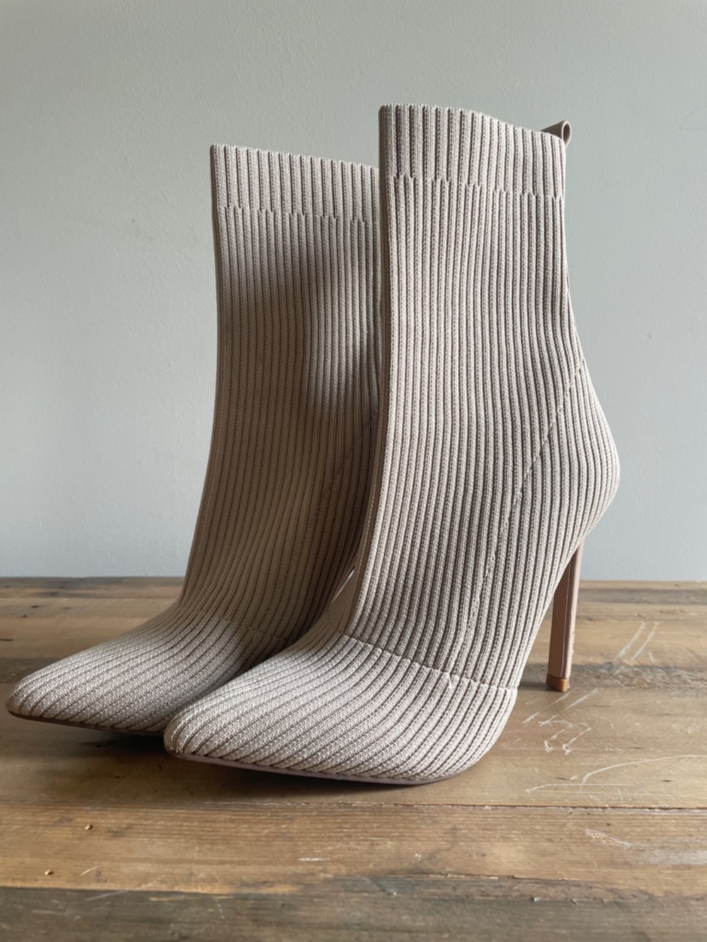 Steve Madden Ribbed Knit Stiletto Booties